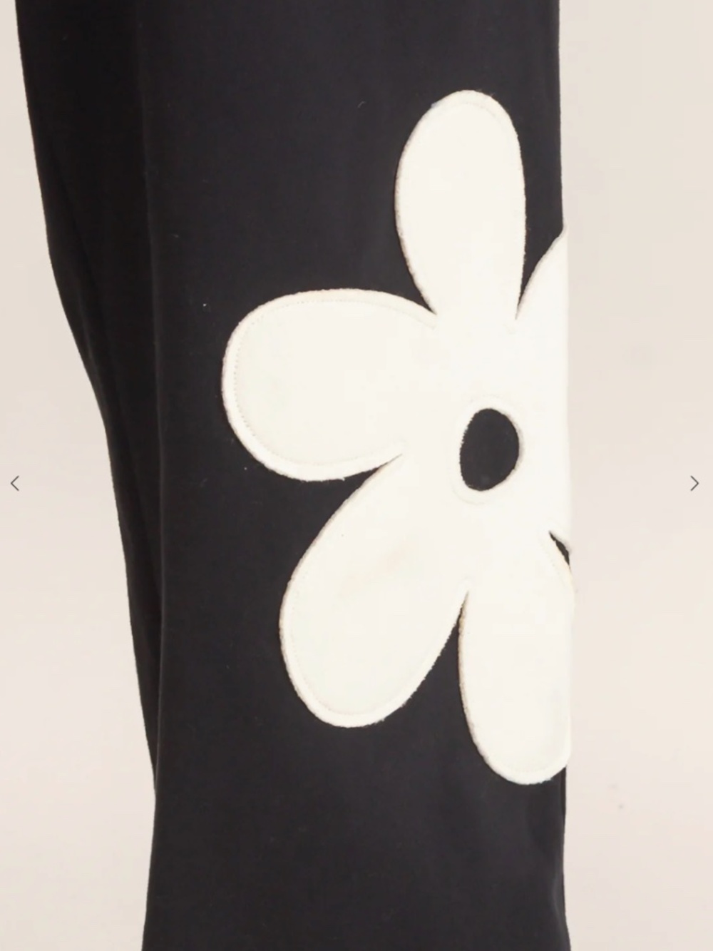 NEW Double Zero Black Floral Appliqué Fleece Sweatshirt Jogger Set Medium - Picture 7 of 9